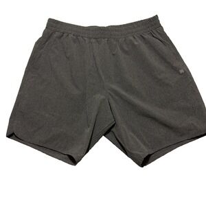 Black Clover Mens 32 Gray Golf Shorts Elastic Athletic Live Lucky Workout 8in